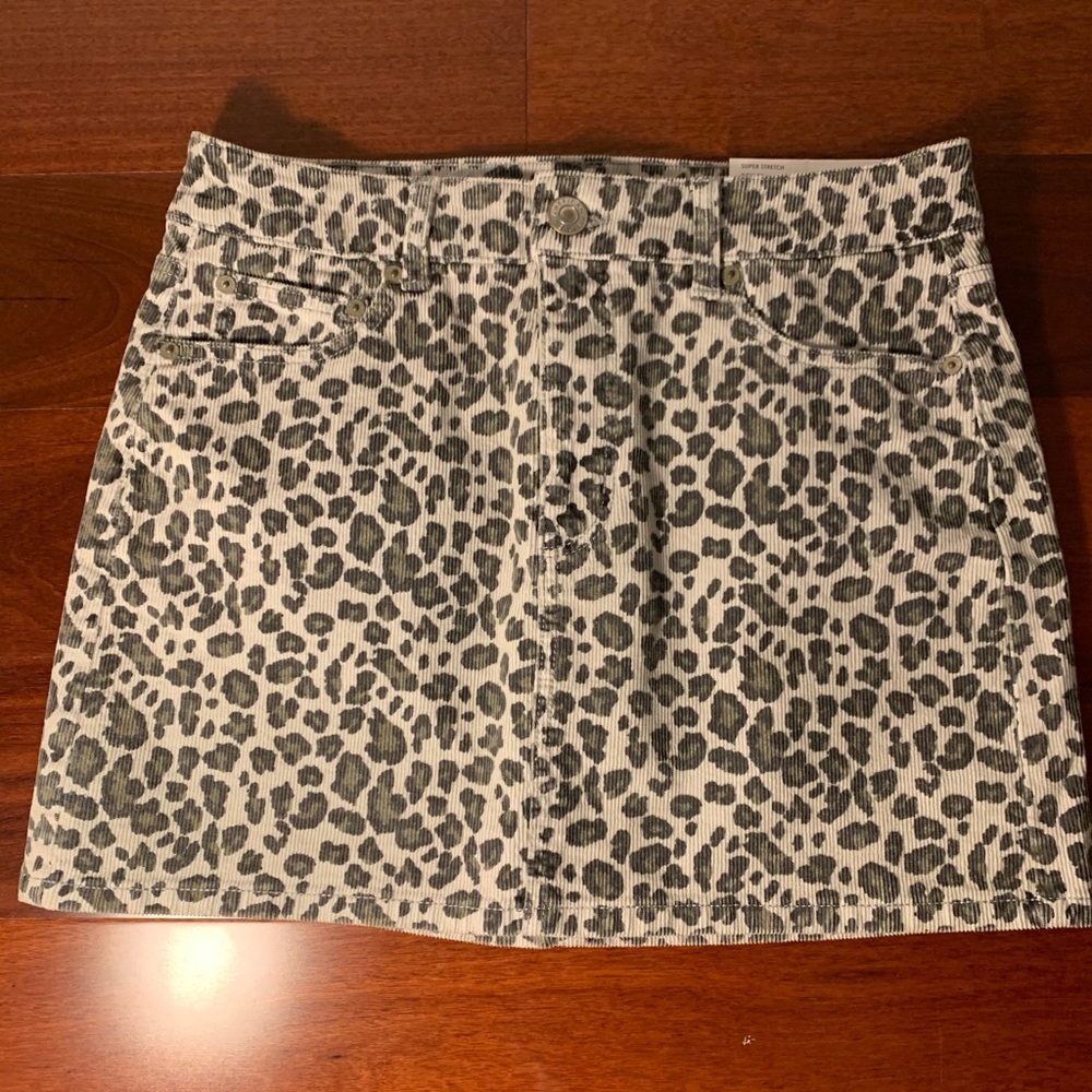 leopard Corduroy skirt